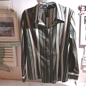 Gorgeous! ⚜️Kenneth Cole Taylored Textured Stripe Shirt,  14
